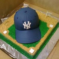 Yankees Baseball Cap This cake I made for a 10 year old who was getting to go to Yankees stadium for his birthday! Brim: I laid a piece of parchment paper on...