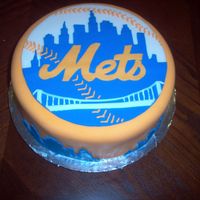 New York Mets My husband is a huge Mets fan, so I made him this cake for his birthday. There are images of the skyline that go around the side as well. I...