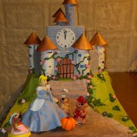 Cinderella, Her Mice, And Her Castle This Cinderella cake is for my daughter's play at school. They are Cinderella's mice so I tried to incorporate them into the cake...