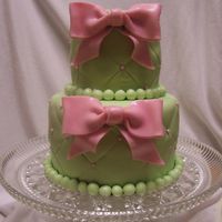 Pink/green With Bows All Fondant, with my favorite color combos!