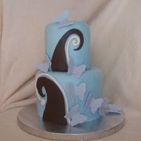Modern Butterfly Made this cake for fun. Version of a cake from Amazing Wedding Cakes- All fondant. Thanks!