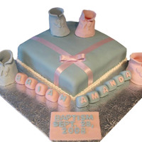 Baptism Cake This is a baptism cake I did for my friend Steve, for his twins Amanda & Brian.