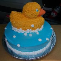 Rubber Duck In Bubbles This cake was actually pretty simple. It is all buttercream icing