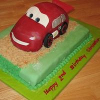 Lightning Mcqueen I made this cake for a co-worker's nephew's 2nd birthday. It is a hand carved car on a half sheet cake.
