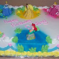 Disney Princess Cake I made this for daughters best friends birthday.Her mom loved it and gave me $20.00 to cover the supplies.