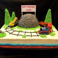 Thomas The Train Made this for a friend's 2-year-old. Thanks to "klsrtr" for her design. This was very easy to make and was a very quick cake...