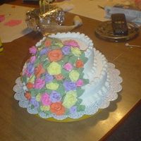 They Eloped White cake, Fondant Roses, Buttercream Icing