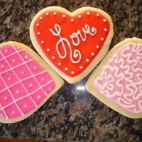 Valentines Day Cookies These are my first cookies. It's the NFSC recipe with Royal Icing.