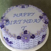 Basket Weave Birthday This friend REALLY likes purple, so here it is. flowers are Royal Icing.