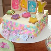 October08_142.jpg I see other people using cookies as decorations and I love it. They are easy to paint on...I love this cake cause it was so easy.