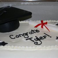 Graduation Cake-Ty This is a last minute Grad cake for my cousin. I as originally thinking about putting a few flowers on the cake but since his school's...