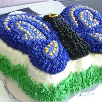 Wilton Butterfly Cake In Purple This is my 2nd cake. We did character cakes for the 3rd class of Beginners Cake Decorating and I bought the butterfly cake pan, because I...