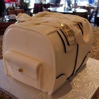 Coach Bag my first coach bag, done in white fondant with black and gold accent