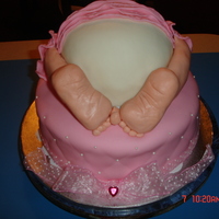 Baby Bum Red Velvet and cream cheese...fondant...feet-legs rice krispie