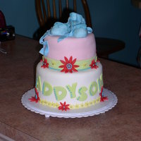 Dancing Slippers This cake is covered in mmf with mmf/gumpaste decorations.