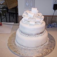 Reception/anniversary Cake This was a wedding cake, but they didn't have their reception until a year after their wedding. It is chocolate and white, with...