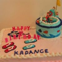 Kadance's Lst Birthday This is a cake I created for my great-granddaughter's lst birthday.We used the pool for her to have for herself. The base was for...