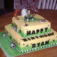 Ben10, Chocolate Transfer Ben10 cake figures. The letters and logos are chocolate transfers. Chocolate cake with whipcream filling and yellow buttercream frosting....