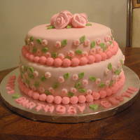 Birthday Two Tiered Cake My first two tiered cake. A request for a birthday cake and came across this design that I loved, so I gave it a try! All fondant accents...