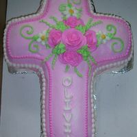 Cross A double layered cross cake for a little girls babtizim.