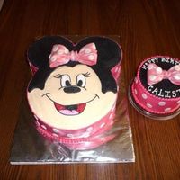 Calista's Minnie Mouse Cake WASC chocolate cake with all buttercream free hand design and fondant bow and polka dots covered in luster dust,