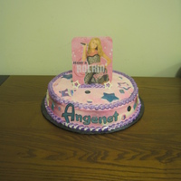 Hanna Montana- Disco Fondant decorations, Rainbow dust. I print out a picture and glue it to a cardboard then glue a 2 straw or a lolipop stick in the back to...