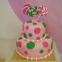 Pink And Green Lollipops all fondant with fondant lollipops