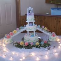 First Wedding Cake this is a white cake strawberry filling ,all BC.......I was very happy with the turnout being it was my first I learned some things for...