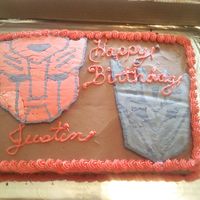 Transformer Cake This is my first try at a frozen buttercream transfer. It went pretty well, I can't wait to try another one.