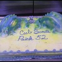 Blue And Gold Banquet Cake I did this cake for my son's blue and gold banquet. The theme was Chinese New Year so I did two dragons and a small mouse/rat with a...