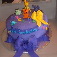 Zoo Animals Birthday cake for a baby turning one... little animals made of gumpaste, all else is fondant.