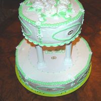 Simple Wedding Cake big cake is a pruine cake, top is a butter cake.I used the faux BCll from CC. thanks for all the input. what can i do when piping roses, i...