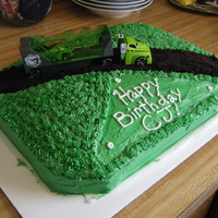 Big Truckin Cake I did for my nephew's 2nd birthday last year. Started to run out of icing so I finished it off with a smooth surface. Everyone...