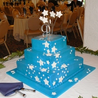 Blue W/ Stars Inspired by a tiered cake from icemaidencakes.comMarble w/ whipped cream icing