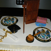 Law School Cake Cake celebrating graduation from Widener College and admission into Widener Law School