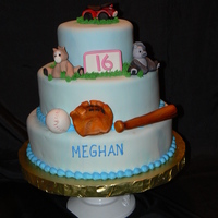 16Th Birthday "what I Love" Girl loves softball, horses and riding her quad. Tried to incorporate all of it.