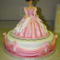Quinceanera Cake Pink quinceanera doll cake. All decorations done in fondant with some shimmer dust on the dress.