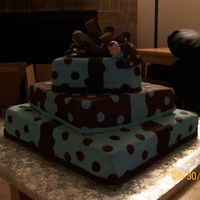 Blue Presents My first attempt at a 3 tier square cake. All decorations done in fondant.