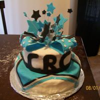 Cheer Cake This was a cake for a cheer squad. Cake and decorations were done in fondant with some shimmer on the grey.