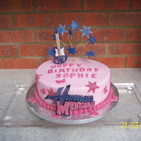 Hanna Montanna Bithday cake for a girl who is crazy about Hanna Montanna. Gumpaste guitar and stars