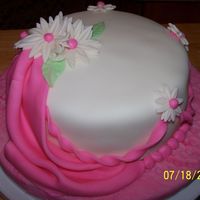 First Fondant And Gumpaste Cake 1st cake from our fondant and gumpaste class.This is my daughter's, she was very upset when she saw that I had put my own cake on here...