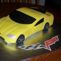 2008 Corvette Hand carved, lemon pound cake,lemon butter cream icing,fondant details.
