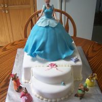 Cinderella Cinderella is Chocolate Swiss pound cake, the square cake and stairs is vanilla confetti cake, all cakes iced in butter cream icing and...