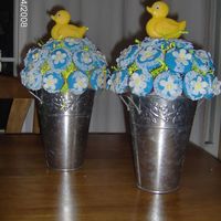 Ducky Cupcake Bouquet A cupcake bouquet I made for a baby shower. I enjoy making these fondant ones because they are more secure on the bouquet itself and you...