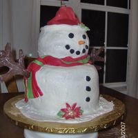 Snowman I made this last night for a person at work. I got my inspiration from a cake that was done by Kitagrl (thank you for the inspiration).