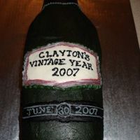 Wine Bottle Groom's Cake This was my first cake from "heck"! It was a red velvet cake, with cream cheese icing. The icing did not get stiff enough, so I...