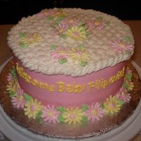 Pink And Yellow Daisies I decorated this cake for a girl at work that was throwing a baby shower. It was a lot of fun to make. Now I need to learn how to tighten...