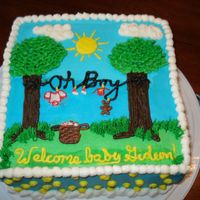 Clothes Line Baby Shower My first attempt (at a clothes line cake) - this was for a church baby shower. Next time I'll make a larger cake so I have more room...