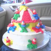 Clowing Around Got the idea from the Wilton website, this is the 1st cake I have EVER decorated for a birthday party. Normally, I just spread frosting on...