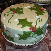 Holly another cake for the open house. not my favorite, but started getting pressed for time.